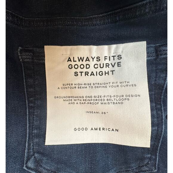 NWT Good American Good Curve Straight Stretch Denim Jeans Sz 00-4 (24x28) - Picture 5 of 5